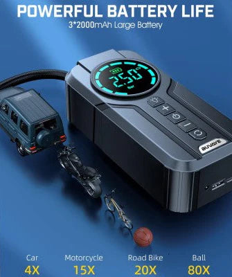 AutoPulse™ DriveMate – 8400mAh Car Starter & Tire Inflator