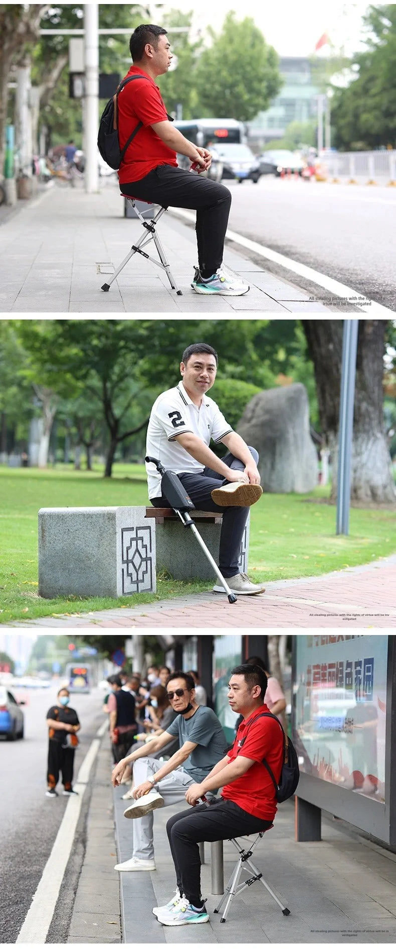 Folding Cane Chair — Lightweight 2-in-1 Walking Stick & Seat