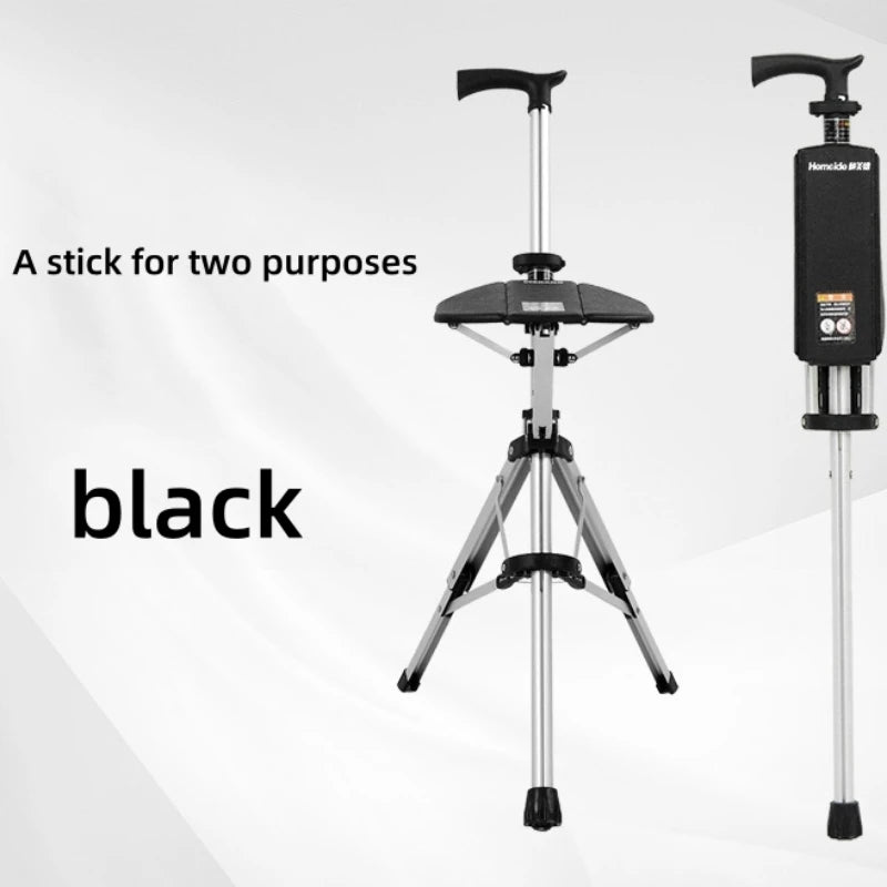 Folding Cane Chair — Lightweight 2-in-1 Walking Stick & Seat