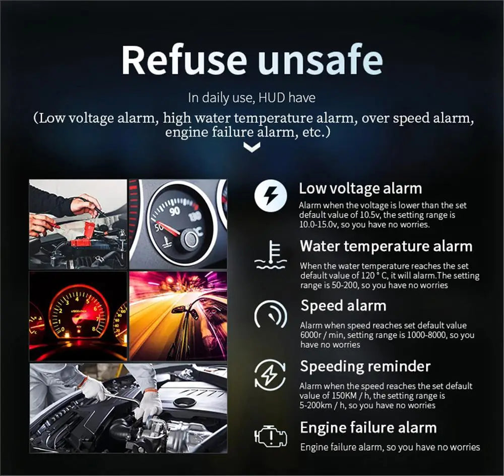 AutoPulse™ HUD C3 Car Head-Up Display OBD2+GPS