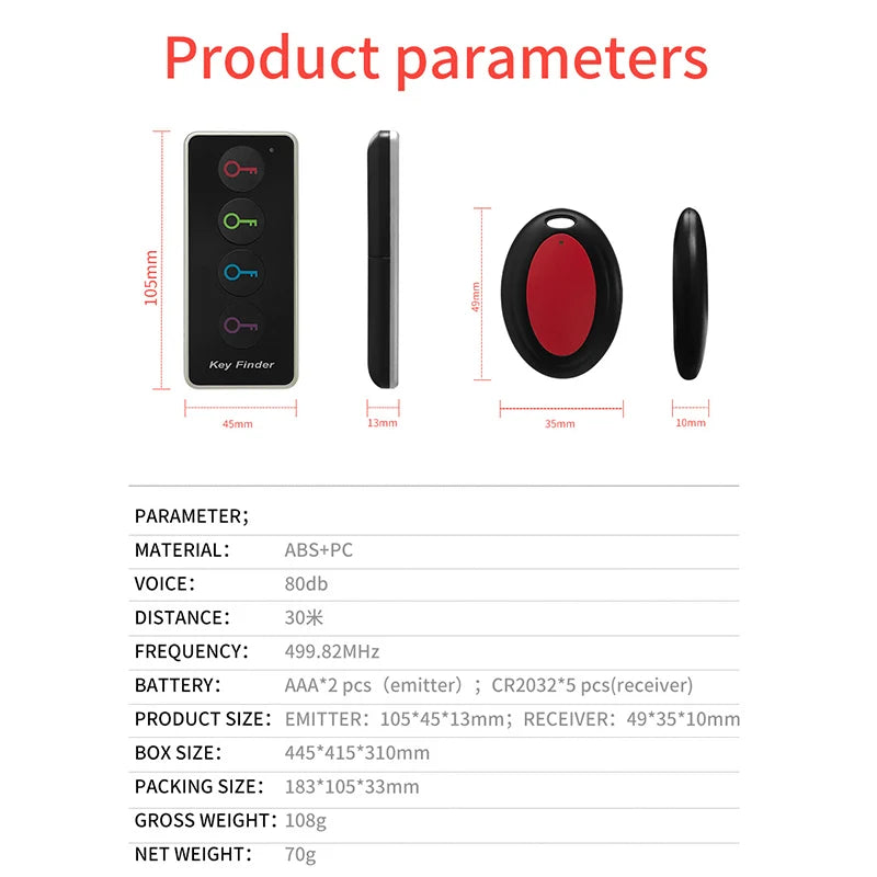 New 4-in-1 Wireless Key Finder Home Anti-loss Devices Mobile Phone Finders Multi Function Key Locator Tracker for Child Pet
