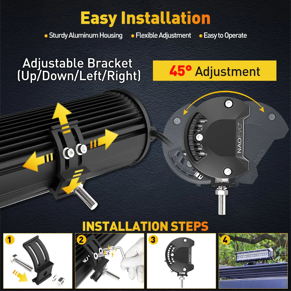 NAOEVO 4" LED Work Light Bar