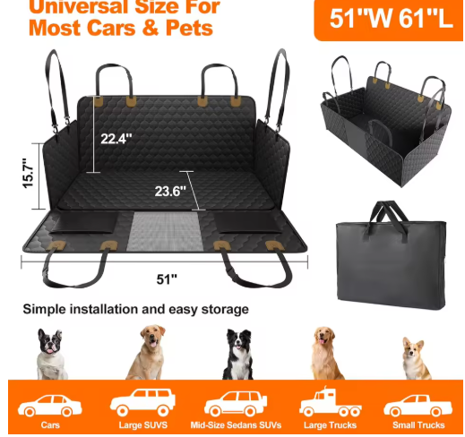 Seat Cover Rear Back Car Waterproof Bench Protector DriveSafe Guard