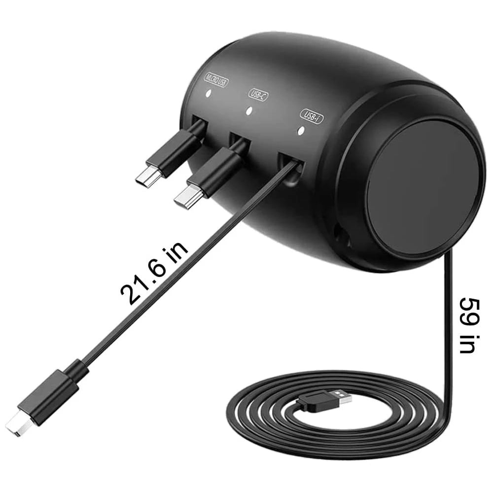 Multi Retractable Backseat Car Charger Headrest Fast Charging Adapter USB-C Android Apple for iPhone Samsung Notebook Accessory