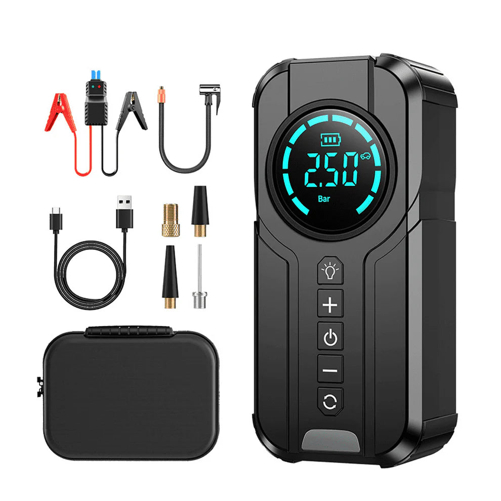 AutoPulse™ DriveMate – 8400mAh Car Starter & Tire Inflator