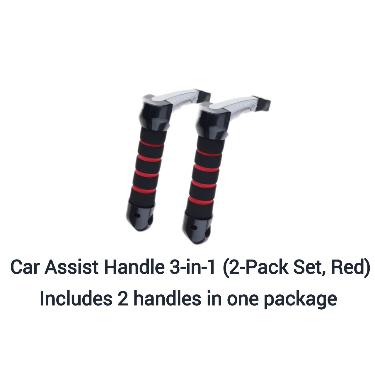 Car Door Handle Multifunctional Car Door Assist  2-Pack Set, Red