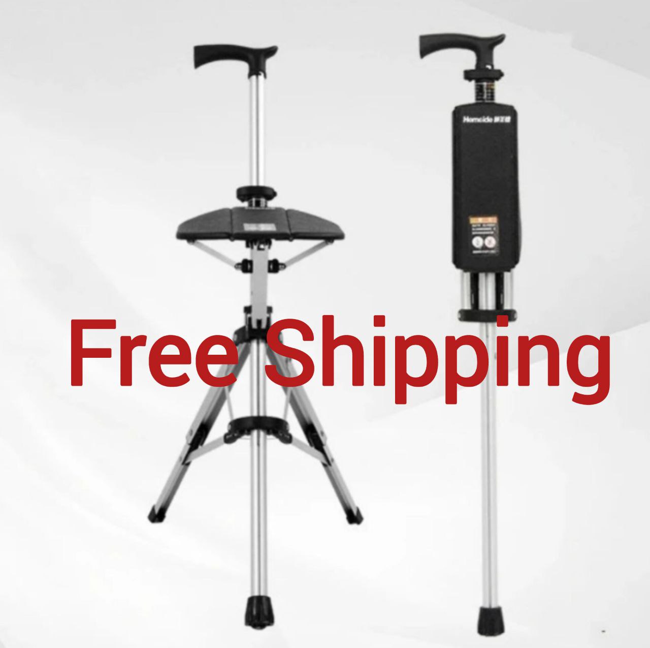 Folding Cane Chair — Lightweight 2-in-1 Walking Stick & Seat