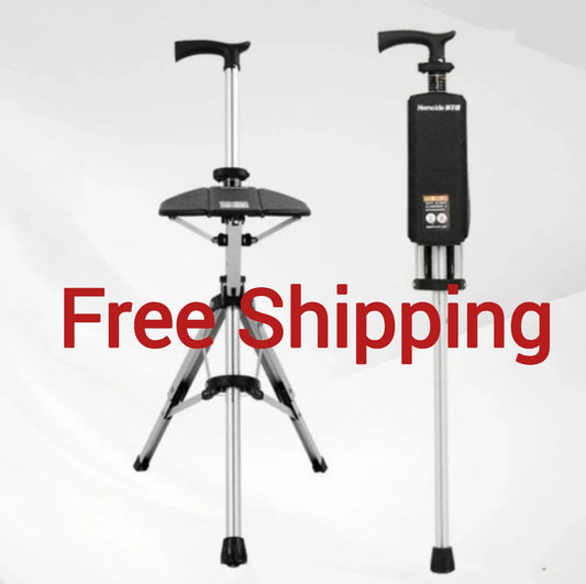 Folding Cane Chair — Lightweight 2-in-1 Walking Stick & Seat